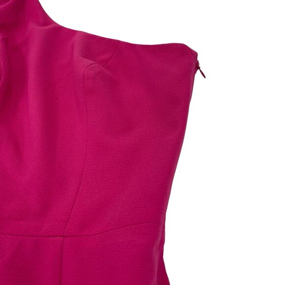 Dress The Population Tiffany Dress XXS Bright Fuchsia One Shoulder Midi - Picture 5 of 12